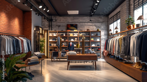 Wallpaper Mural Men clothing store. Generative Ai Torontodigital.ca