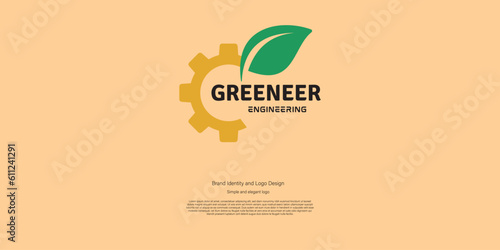 green technology for better future logo design for manufacturing or engineering logo