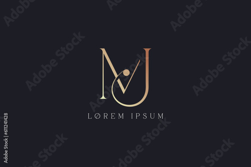 Mj letter elegant design modern style creative golden wordmark design typography illustration, mj logo design, mj luxury logo design