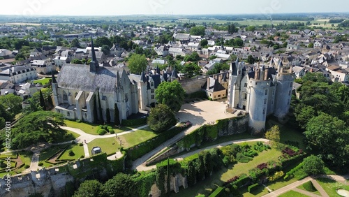 drone photo chateau Montreuil bellay france europe photo