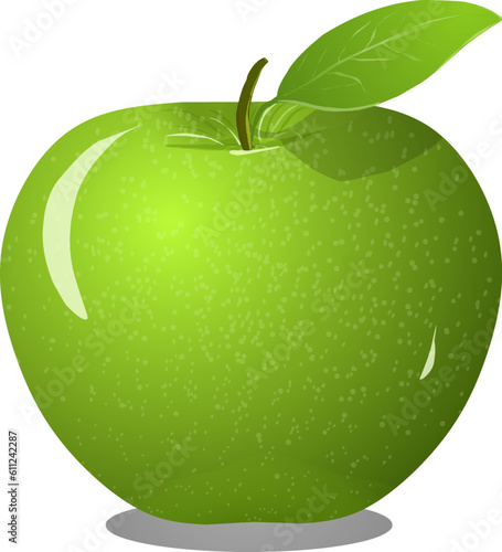 Fresh fruit green apple isolated on white background