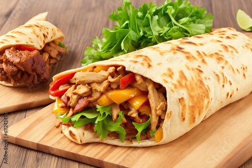 Mexican chicken wrap with vegetables