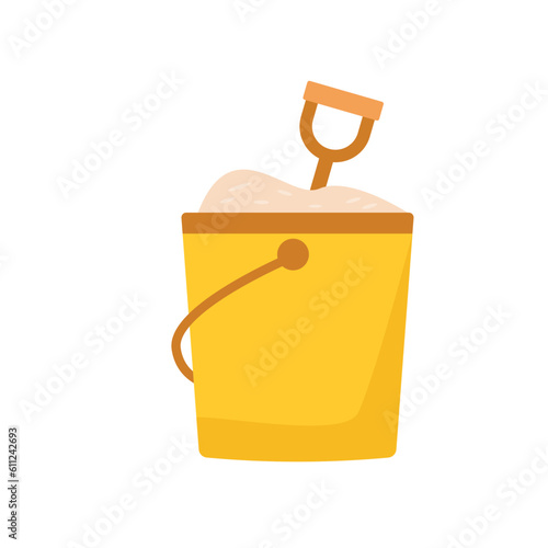 bucket and sand vector logo template in trendy style