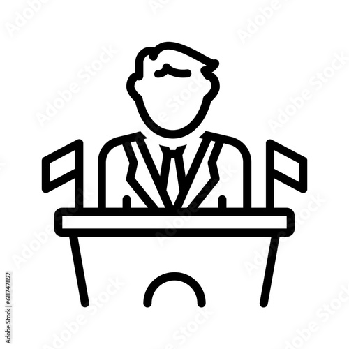 Black line icon for President