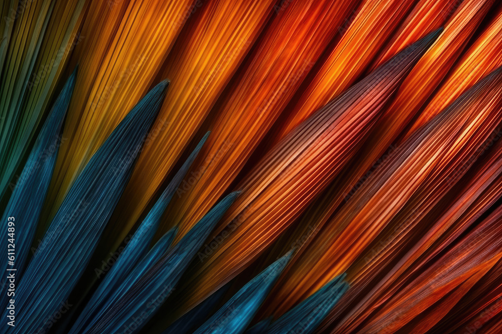 Abstract texture background, detail of dark palm leaf , Generative AI