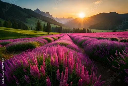 lavender field at sunset