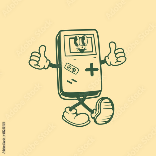 Vintage character design from game boy