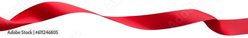 Red ribbon isolated on transparent or white background, png