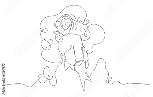 suffering and depressed person with negative emotion continuous line drawing