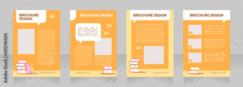Senior high school presentation blank brochure layout design. Vertical poster template set with empty copy space for text. Premade corporate reports collection. Editable flyer paper pages