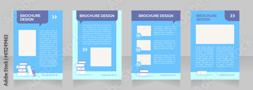 Kindergarten enrollment blank brochure layout design. Pupil registration. Vertical poster template set with empty copy space for text. Premade corporate reports collection. Editable flyer paper pages
