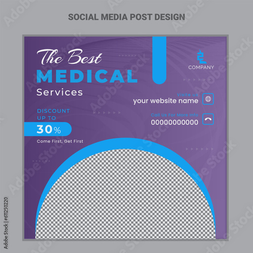 Medical social media post design, Fb post design, Hospital advertising post design, doctor appointment post template, 