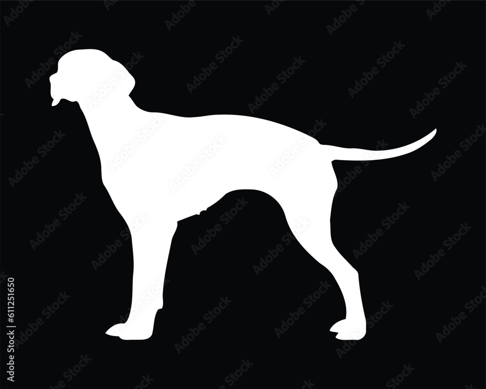 Braque Saint-Germain Dog Vector Silhouette