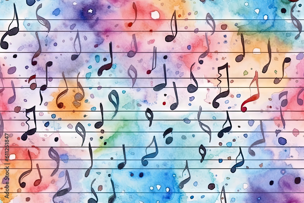 Music notes. Watercolor Illustration Music notes. Watercolor Illustration