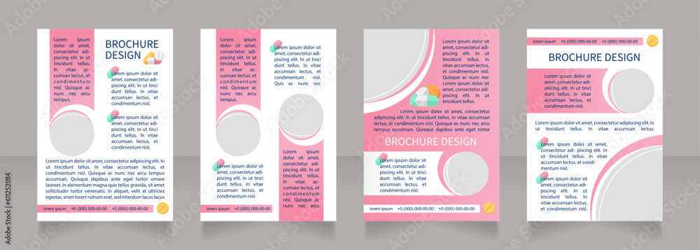 Women reproductive health clinic blank brochure layout design. Vertical poster template set with empty copy space for text. Premade corporate reports collection. Editable flyer paper pages Women reproductive health clinic blank brochure layout design. Vertical poster template set with empty copy space for text. Premade corporate reports collection. Editable flyer paper pages