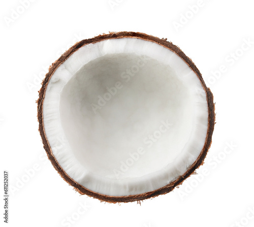 Coconut. Half isolated on transparent png