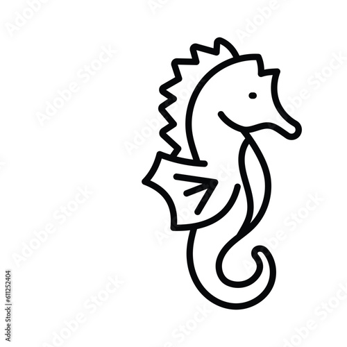 Customizable vector of seahorse in trendy style, Hippocampus marine fish icon