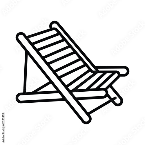 An editable icon of deck chair in modern style, easy to use vector of sunbed