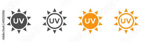 UV radiation vector icons