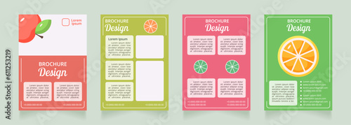 Healthy dieting benefits blank brochure layout design. Vertical poster template set with empty copy space for text. Premade corporate reports collection. Editable flyer paper pages