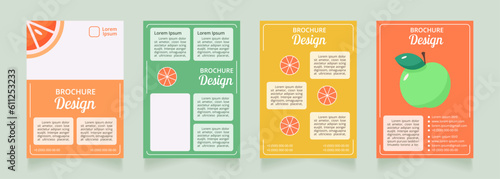 Gluten free products and food blank brochure layout design. Vertical poster template set with empty copy space for text. Premade corporate reports collection. Editable flyer paper pages