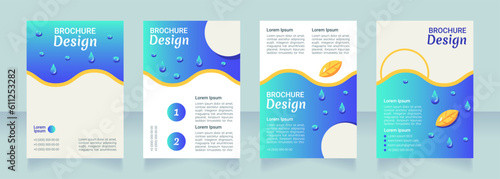 Low calories nutrition and diet blank brochure layout design. Vertical poster template set with empty copy space for text. Premade corporate reports collection. Editable flyer paper pages