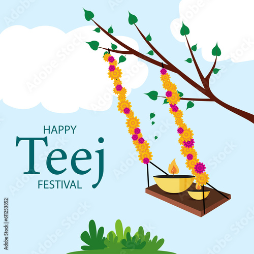 Teej, also known as Hartalika Teej or Hariyali Teej, is a popular Hindu festival celebrated primarily by women in many parts of India and Nepal. photo
