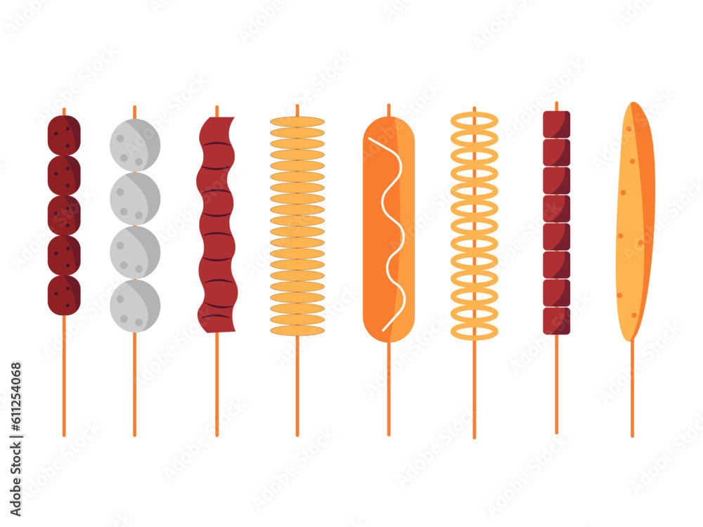 Satay And Sausage Food Vector Food Satay Indonesian Food Thailand satay-and-sausage-food-vector-food-satay-indonesian-food-thailand