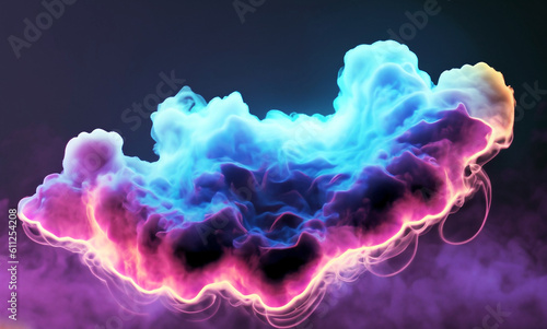 a colorful smoke is being blown into a dark background © AKS Studio