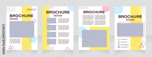 Drawing tutorial blank brochure layout design. Painting seminar. Vertical poster template set with empty copy space for text. Premade corporate reports collection. Editable flyer paper pages