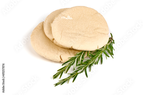 Pita bread, isolated on white background. photo