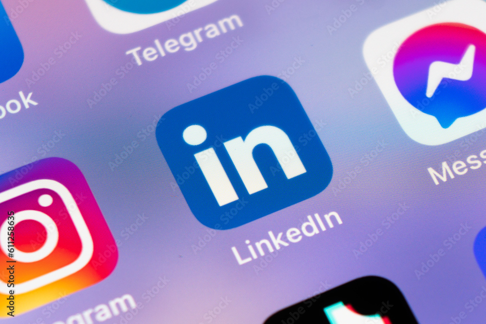Yerevan, Armenia, June 8, 2023 Linkedin application on Apple iPhone 14