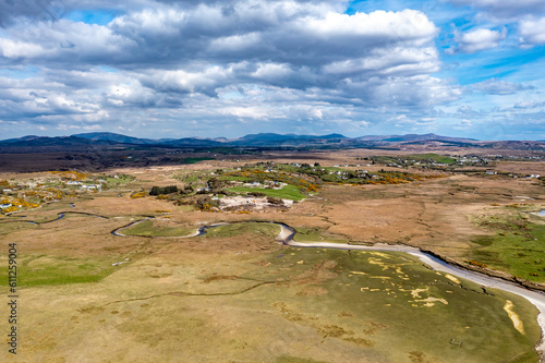 Aerial view of the Sandfield area between Ardara and Portnoo in Donegal - Ireland. photo