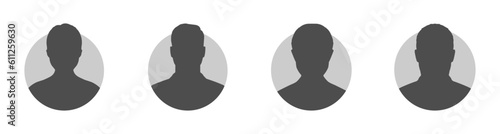 Default anonymous user portrait vector illustration flat vector graphic designs set