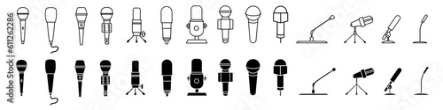 Microphone icon vector set. Mic illustration sign collection. Karaoke symbol.