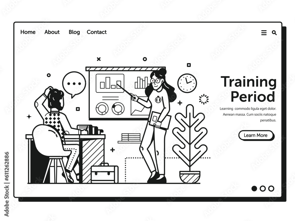 Naklejka premium Job Application Form Web Page Landing Template