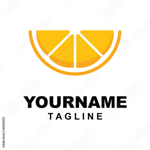 Citrus flat vector icon. Lemon, orange flat vector icon, brand company