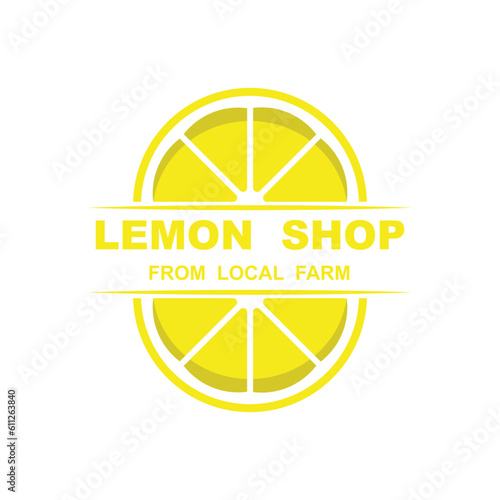 Citrus flat vector icon. Lemon, orange flat vector icon, brand company