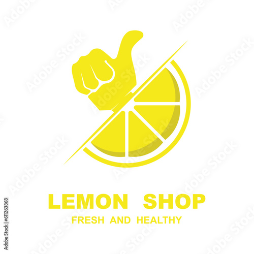Citrus flat vector icon. Lemon, orange flat vector icon, brand company