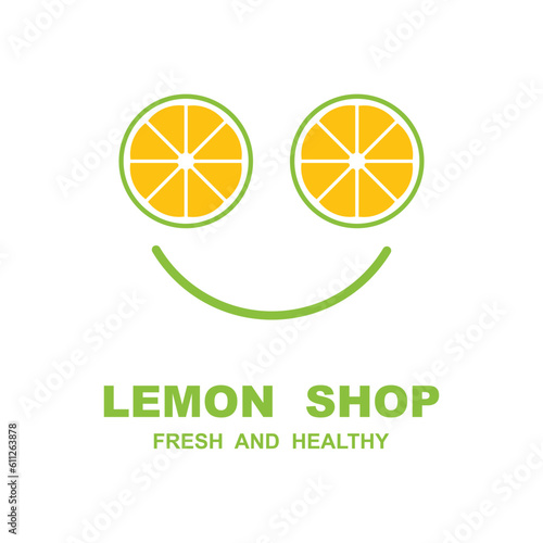 Citrus flat vector icon. Lemon, orange flat vector icon, brand company
