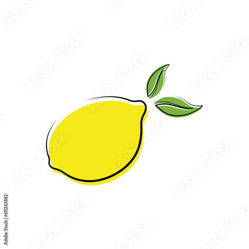 Citrus flat vector icon. Lemon, orange flat vector icon, brand company