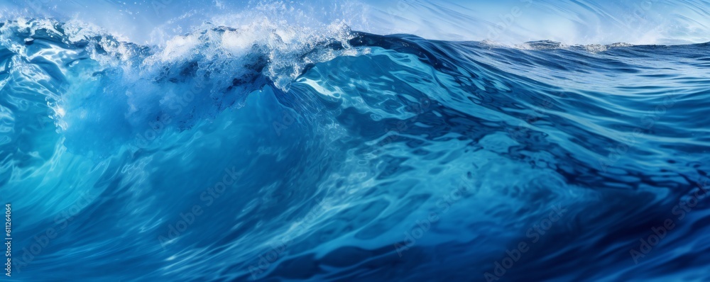Smooth soft calm summer ocean marine blue background Generative AI