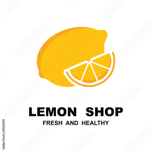 Citrus flat vector icon. Lemon, orange flat vector icon, brand company