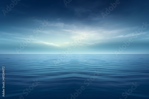 Smooth soft calm summer ocean marine blue background Generative AI © LayerAce.com