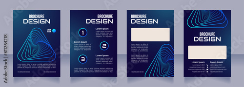 Virtual bank services blank brochure design. Template set with copy space for text. Premade corporate reports collection. Editable 4 paper pages. Bebas Neue, Audiowide, Roboto Light fonts used