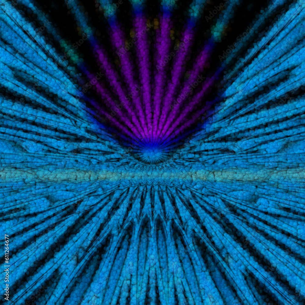 turquoise and purple stripes at high-speed towards far distant vanishing point
