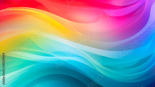 レインボーカラーの幾多のラインが交差し流れるデザインの壁紙, with Generative AI