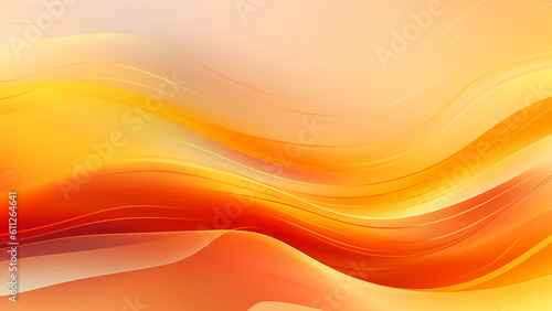 オレンジ色を基調とした美しい丸みを帯びた流れるラインの壁紙, with Generative AI