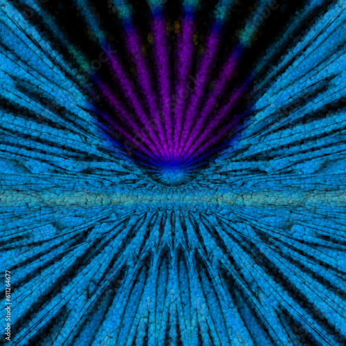 turquoise and purple stripes at high-speed towards far distant vanishing point