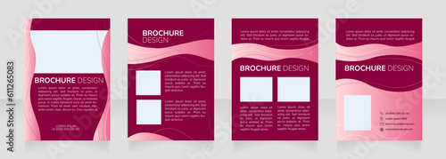 Breast cancer awareness blank brochure design. Template set with copy space for text. Premade corporate reports collection. Editable 4 paper pages. Nunito Bold, ExtraLight, Light fonts used photo